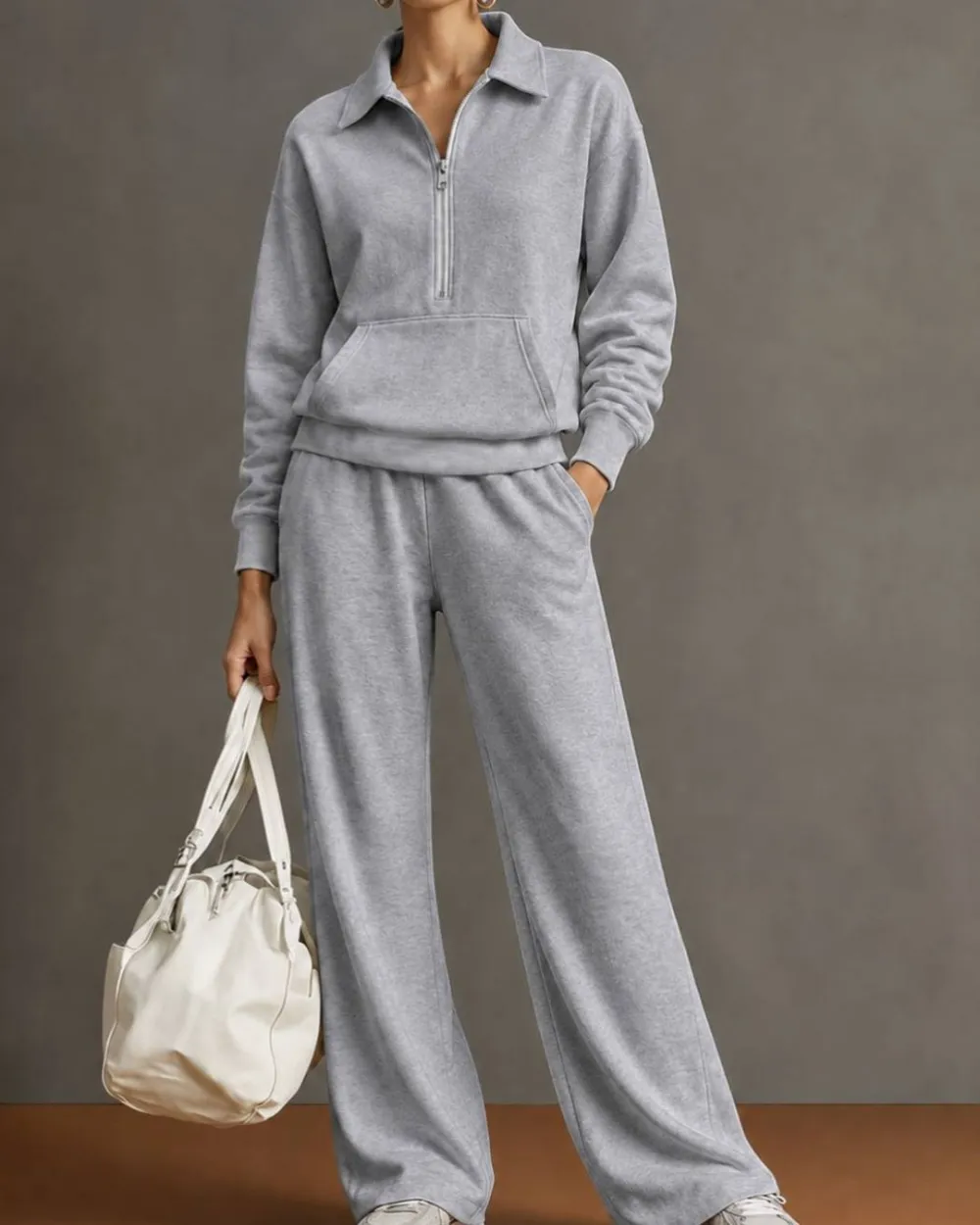 Half-Zip Sweatshirt and Pants Set
