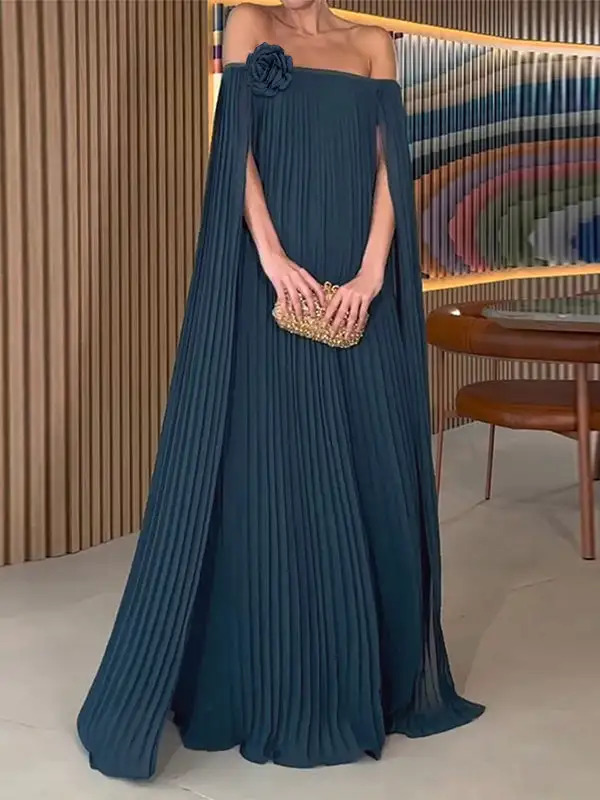 Tiered Pleated Maxi Dress