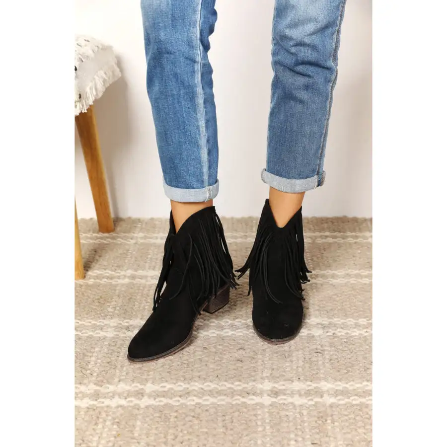Women S Fringe Cowboy Western Ankle Boots