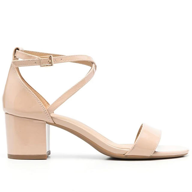 Aurielle Beige Slingback Chunky Heels