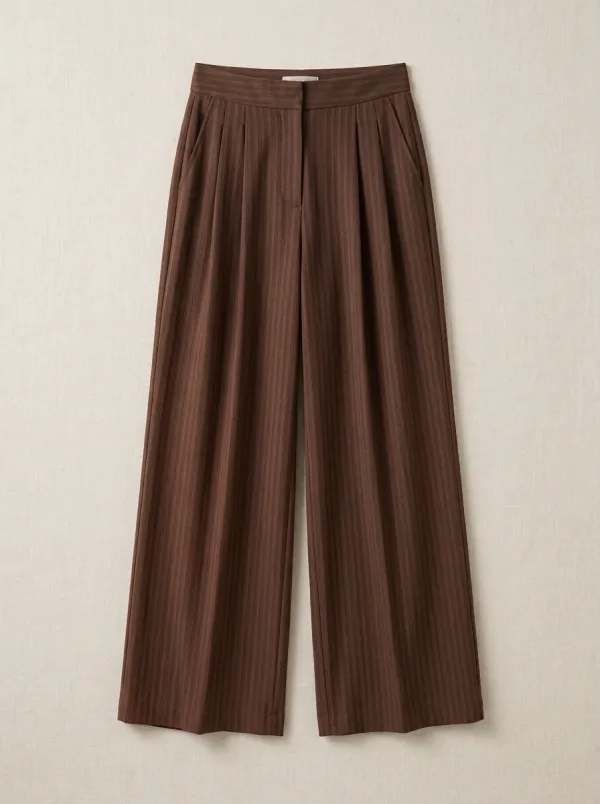 Everyday Wide-Leg Pinstripe Printed Women's Wide-Leg Pants