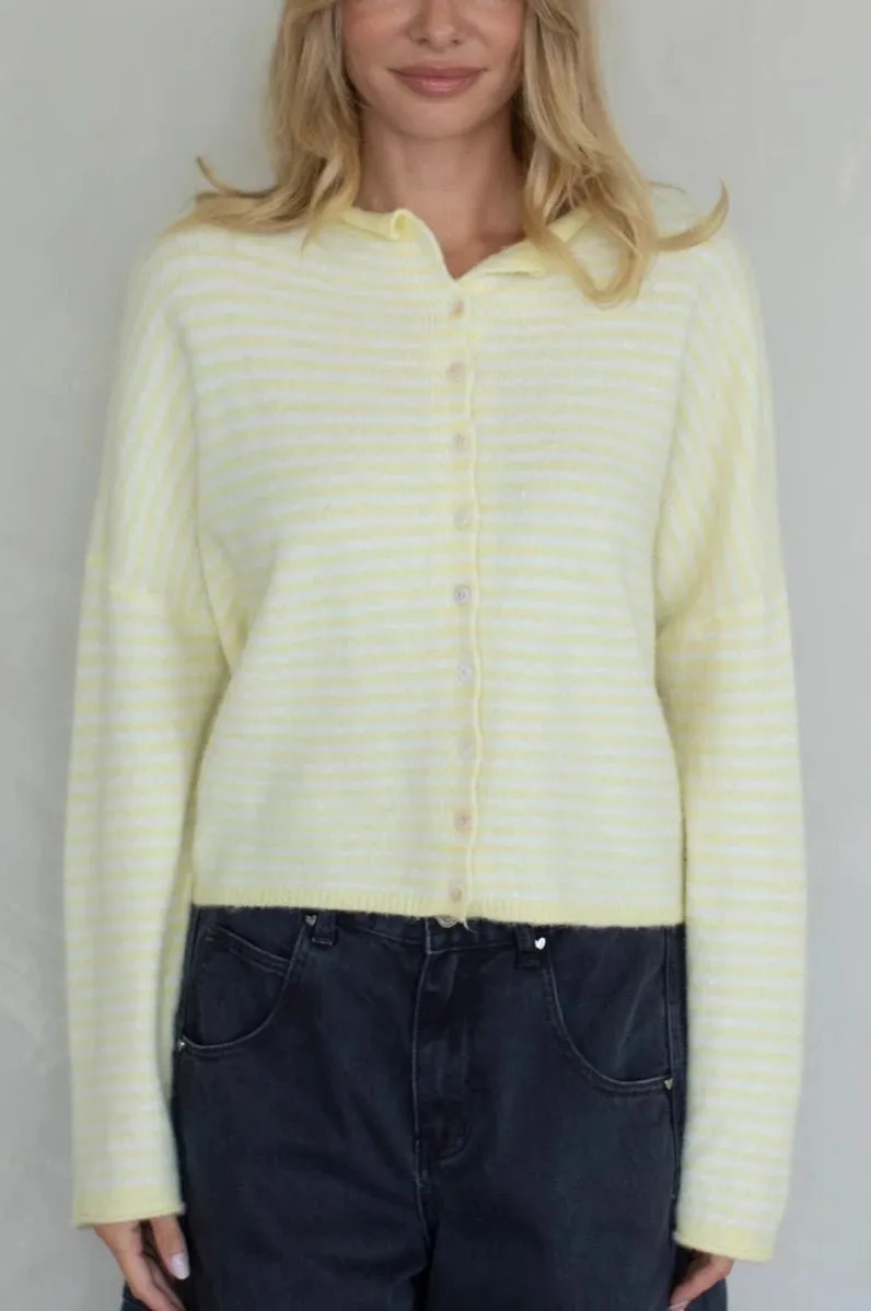Relaxed Soft Striped Cardigan