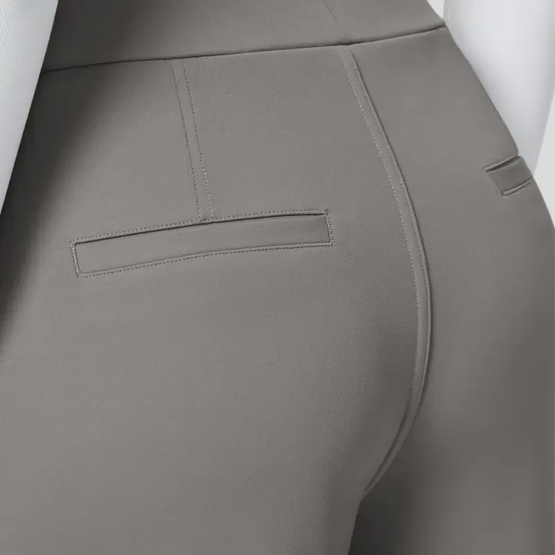 Women‘s Flex High Waisted Plicated Side Pocket Straight Leg Work Pants