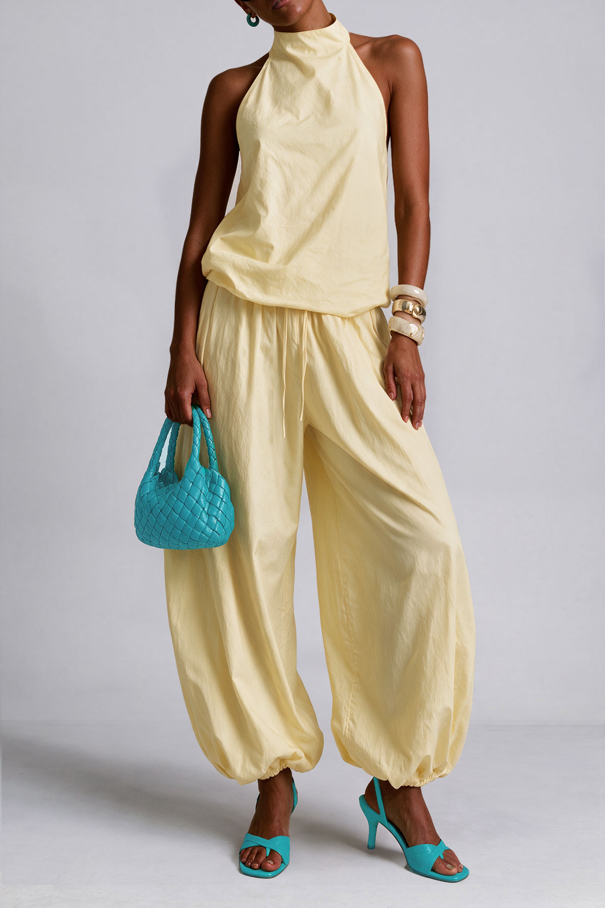 Halter Neck Matching Pants Set