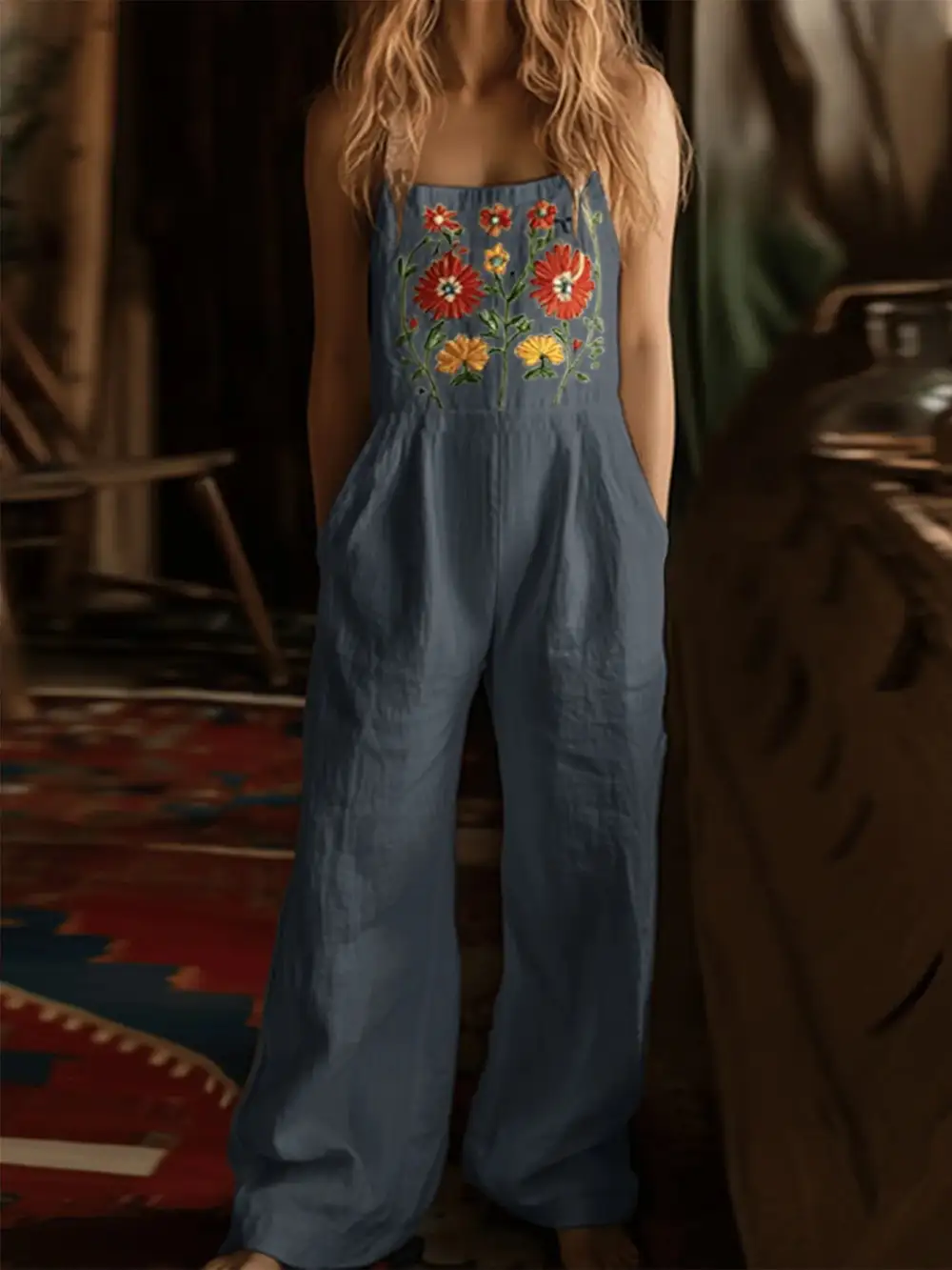 Polished Floral Wide Leg Jumpsuit