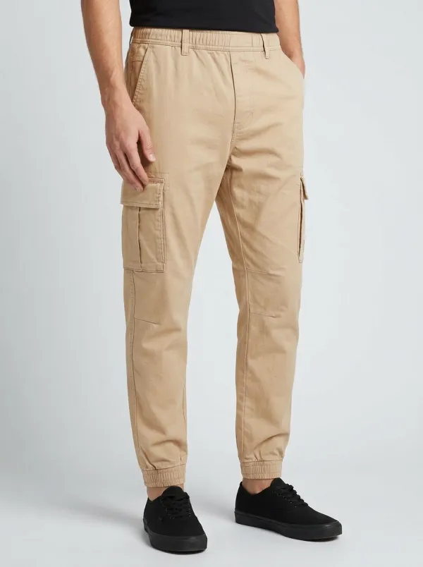 Streetwear Elastic-Waist Jogger Men's Cargo Pants