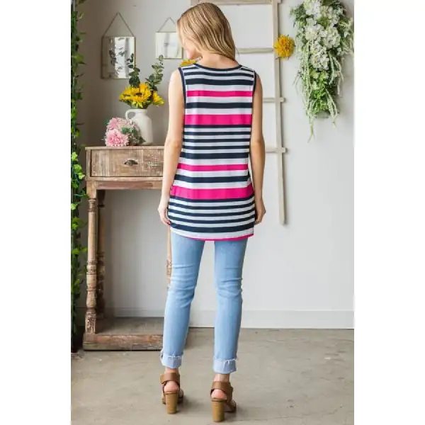 Full Size Twist Knot Round Neck Tank