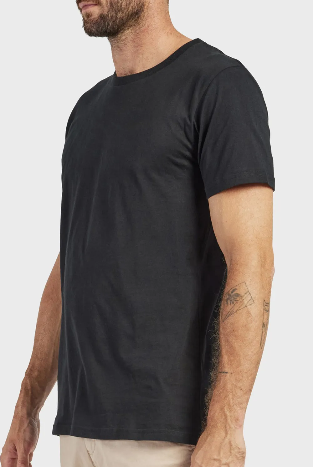 Black Short Sleeve Crew Neck Tee