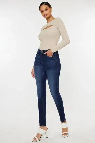 Soft Mid Rise Skinny Denim Jeans