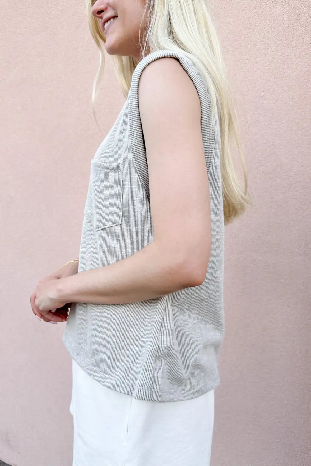 Boxy Fit Ribbed Sleeveless Top