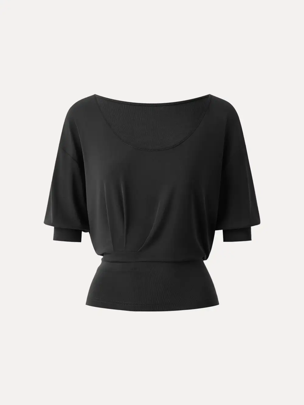 Scoop Neck Short Sleeve Tucked Tee