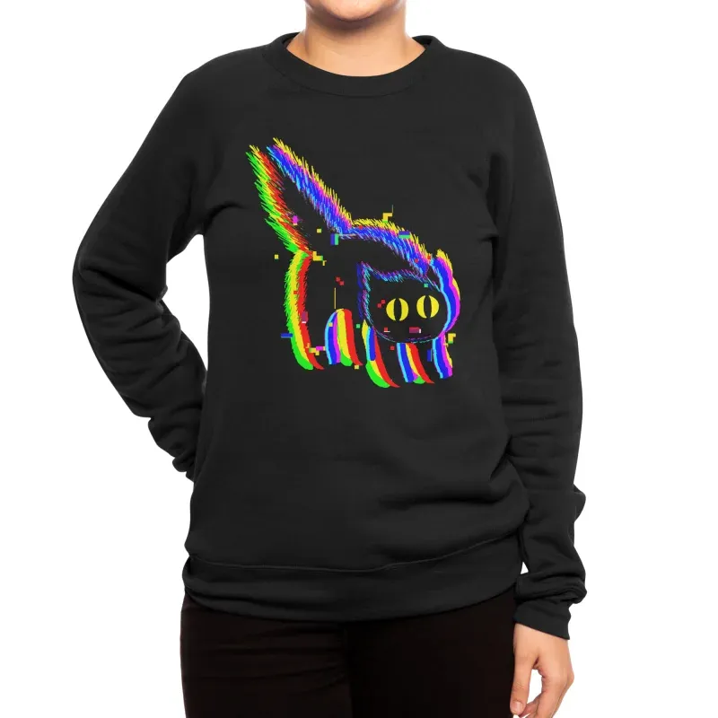 Digital Glitch Cat Sweatshirt