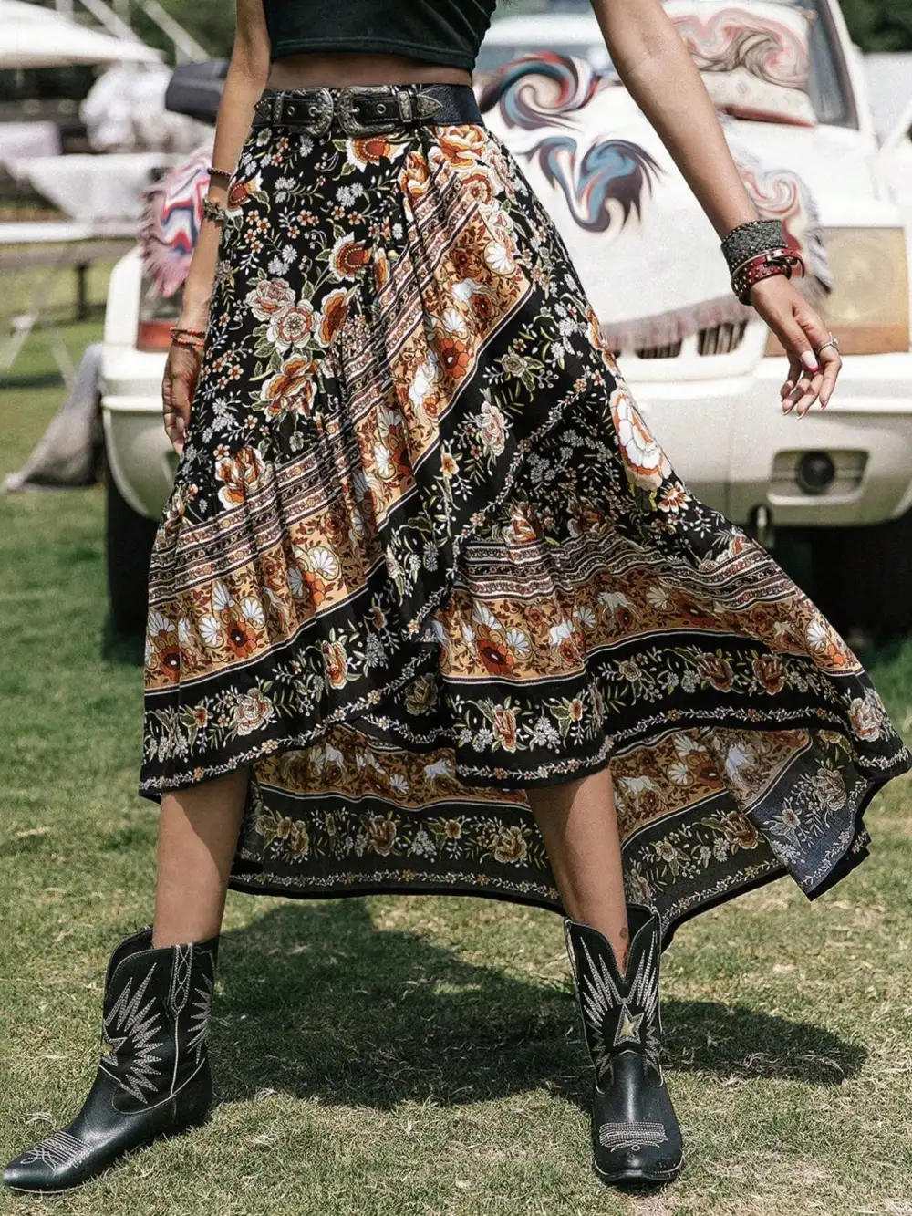 Graceful Printed Boho Skirt