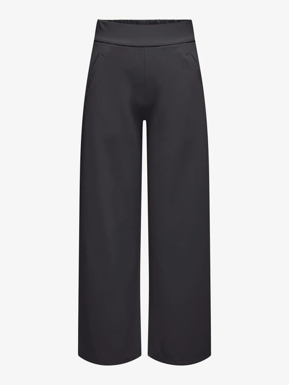 Wide-Leg Smooth Fabric Casual Style Pants