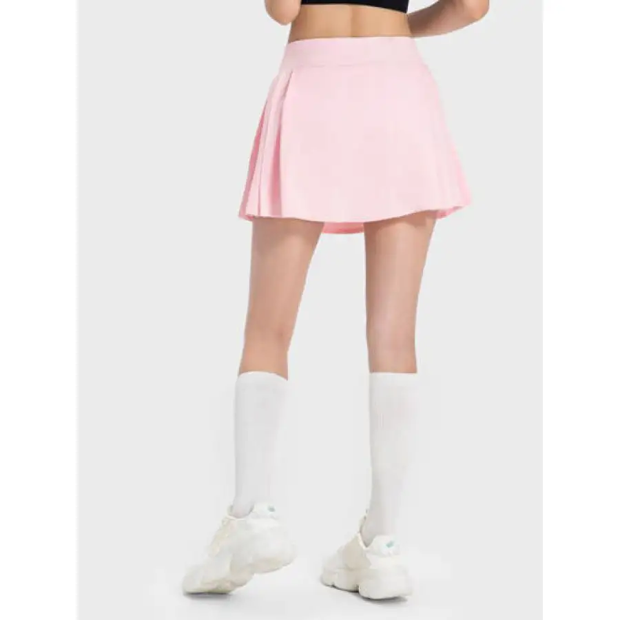 Pleated Detail Mid-rise Waist Active Skirt
