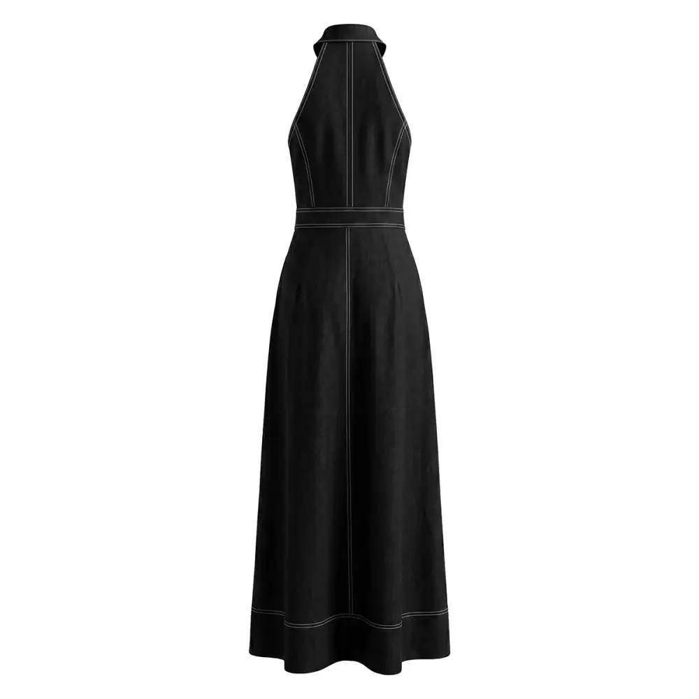 High Pleated Maxi Dress