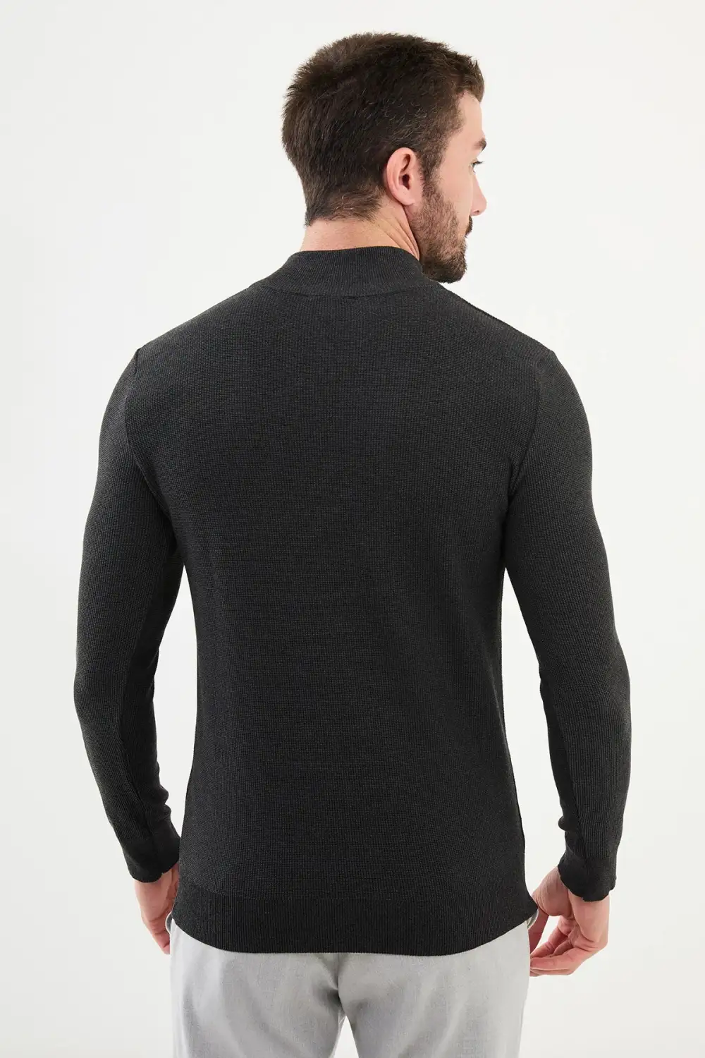 Contemporary Half Turtleneck Zip Knit Sweater