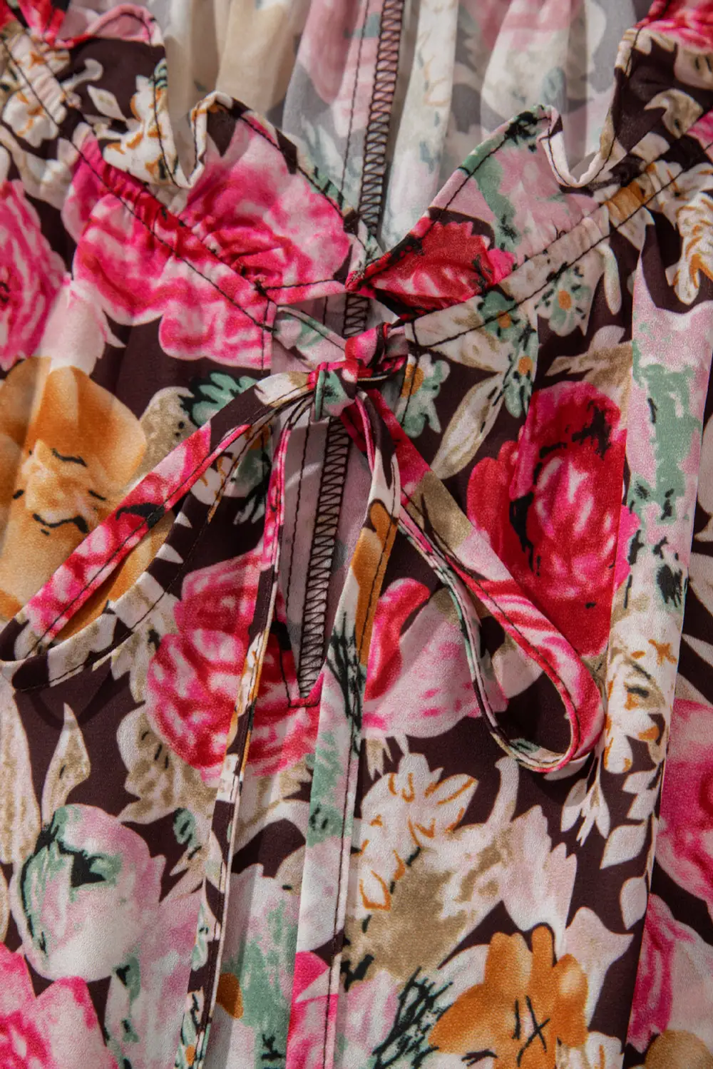 Floral Crew Neck Short Sleeve Blouse