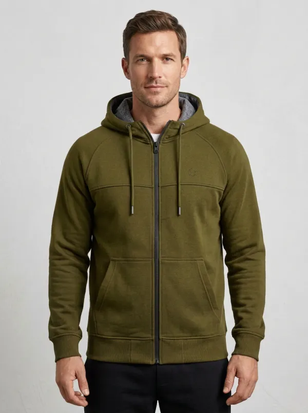 Casual Minimalist Zip-Up Silhouette Men's Sport Jacket