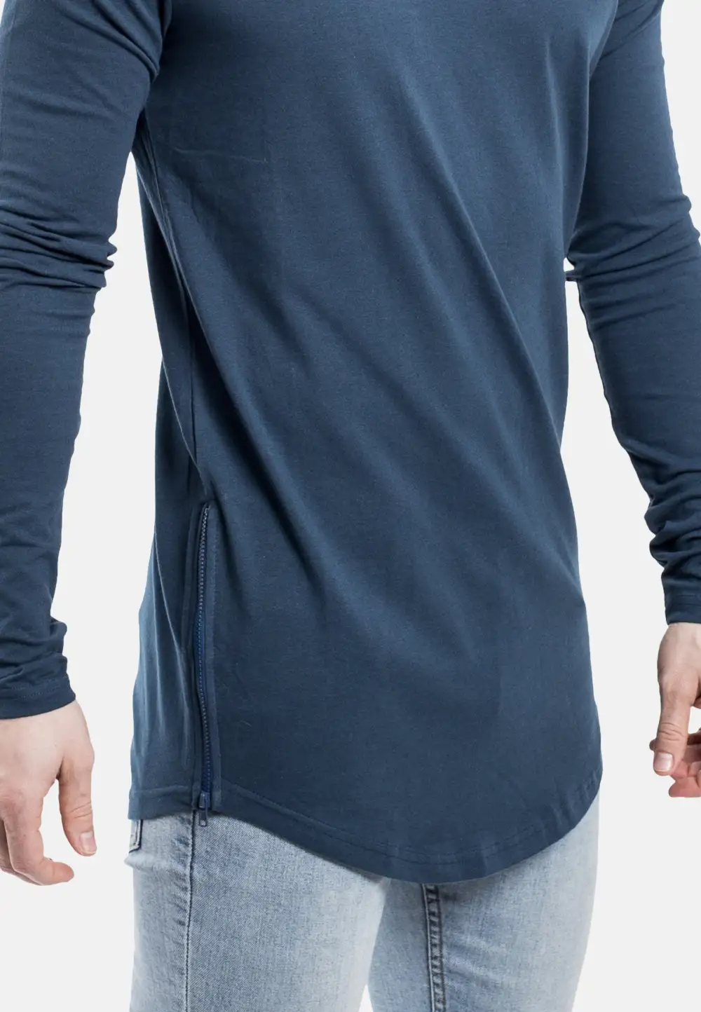 Refined Side Zip Long Sleeve Tee