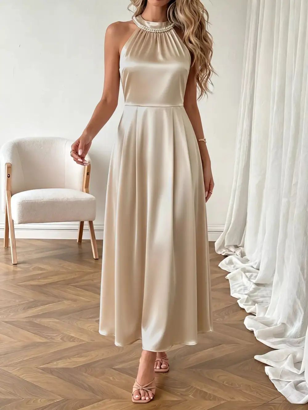 Satin Midi Dress