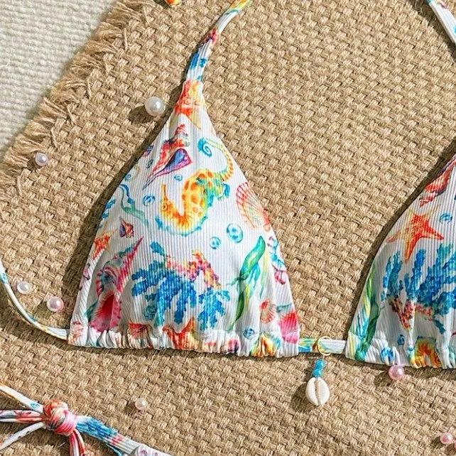 High Waist Bikini Set Floral Print Swimsuit