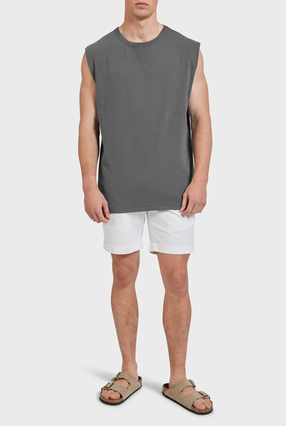 Sleeveless Crew Neck Casual Tee