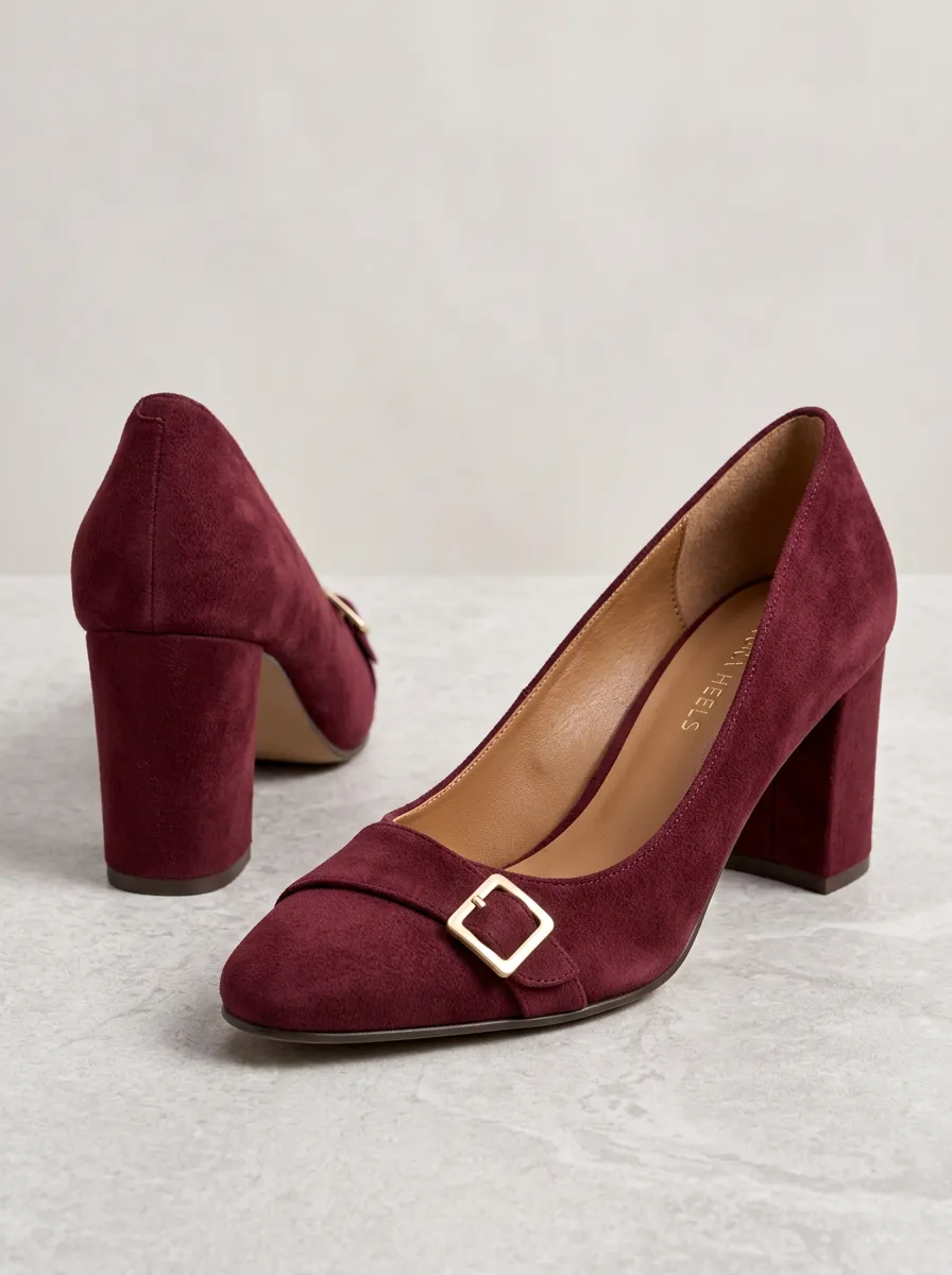 Women's Suede Graphic Detail High Heels