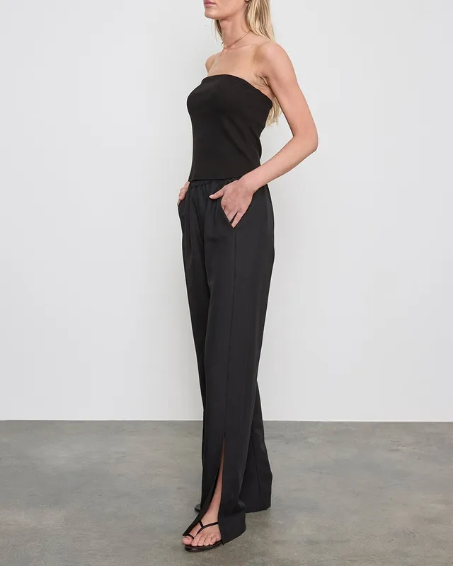 Rib Bandeau Top Black