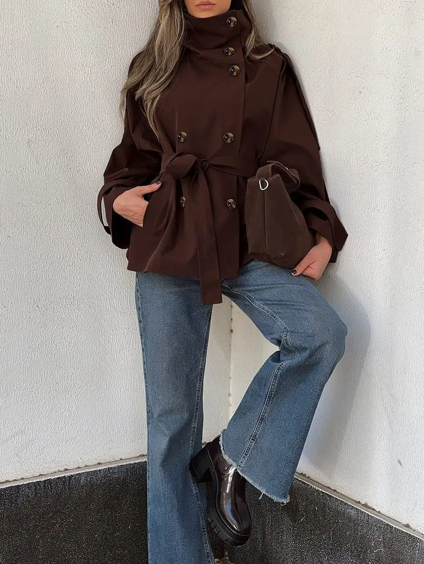 Relaxed Lace Denim Button Front Jacket