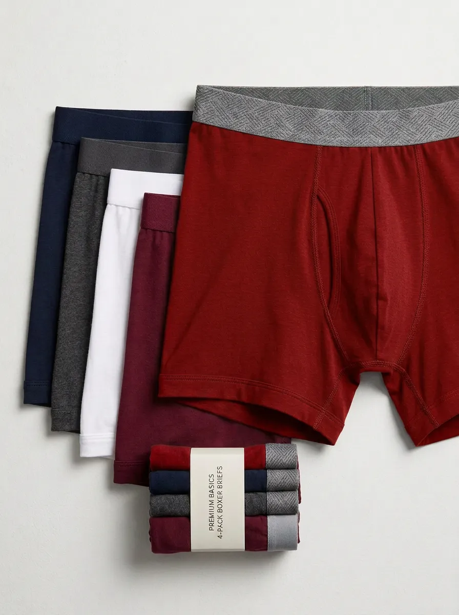 Pattern Elastic Waistband Pack Boxer Briefs