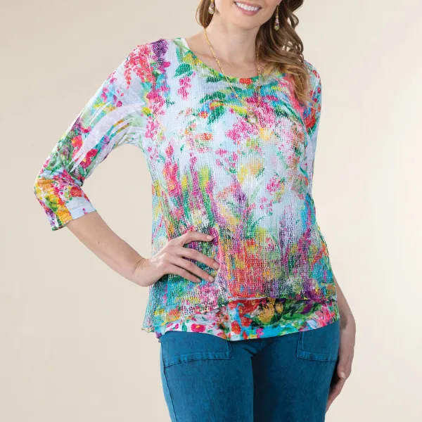 Layered Prismatic Boucle Tunic