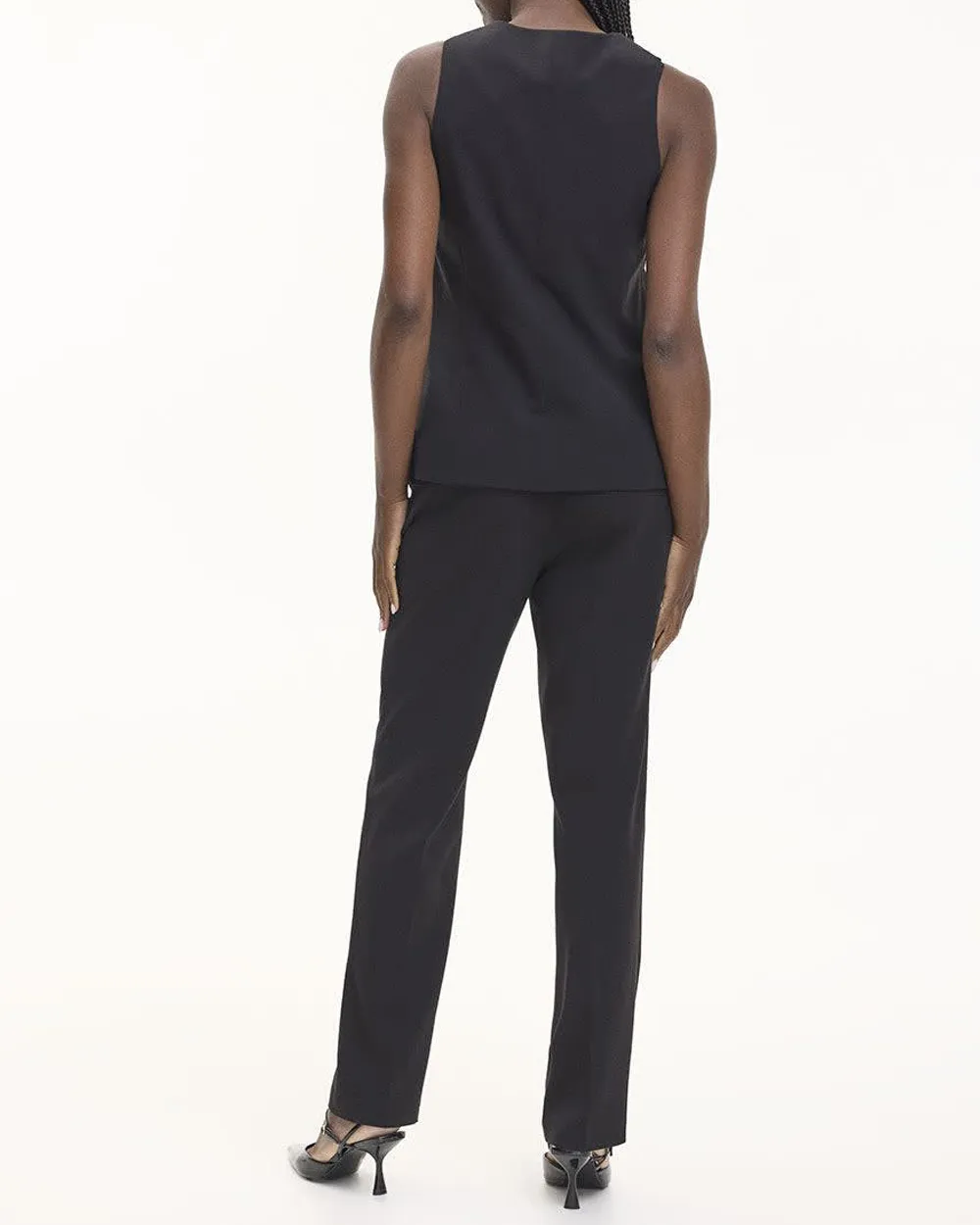 Long Sleeveless Blazer Elegance