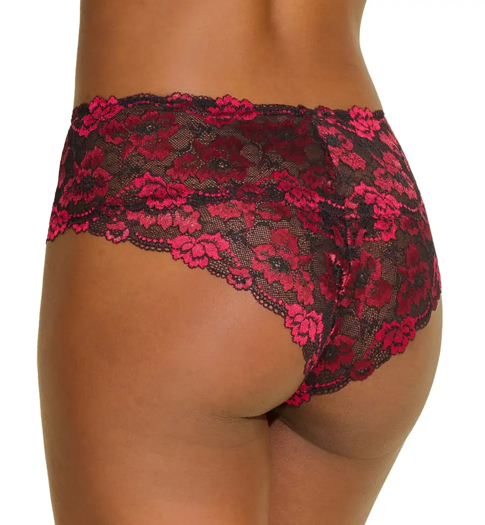 High-Waist Stretch-Lace Cotton Bikini Brief Panty