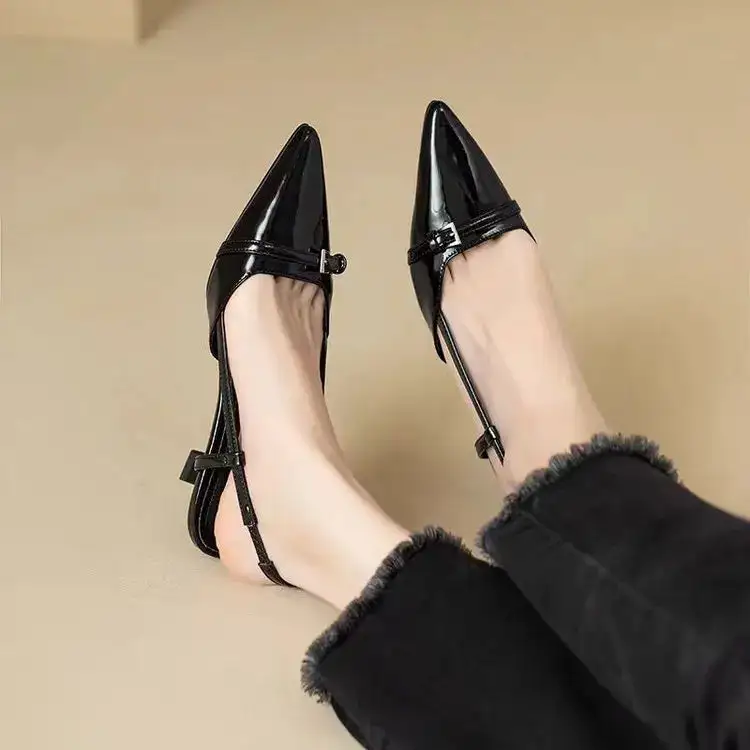Leather Pointed-Toe Pumps