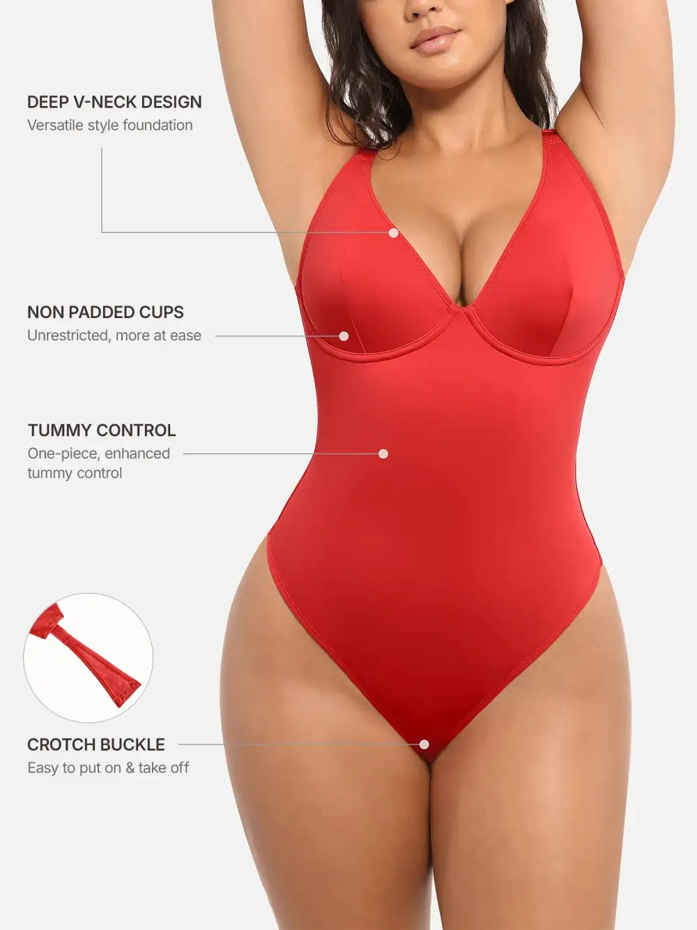 Plunge Supportive Shaping Bodysuit
