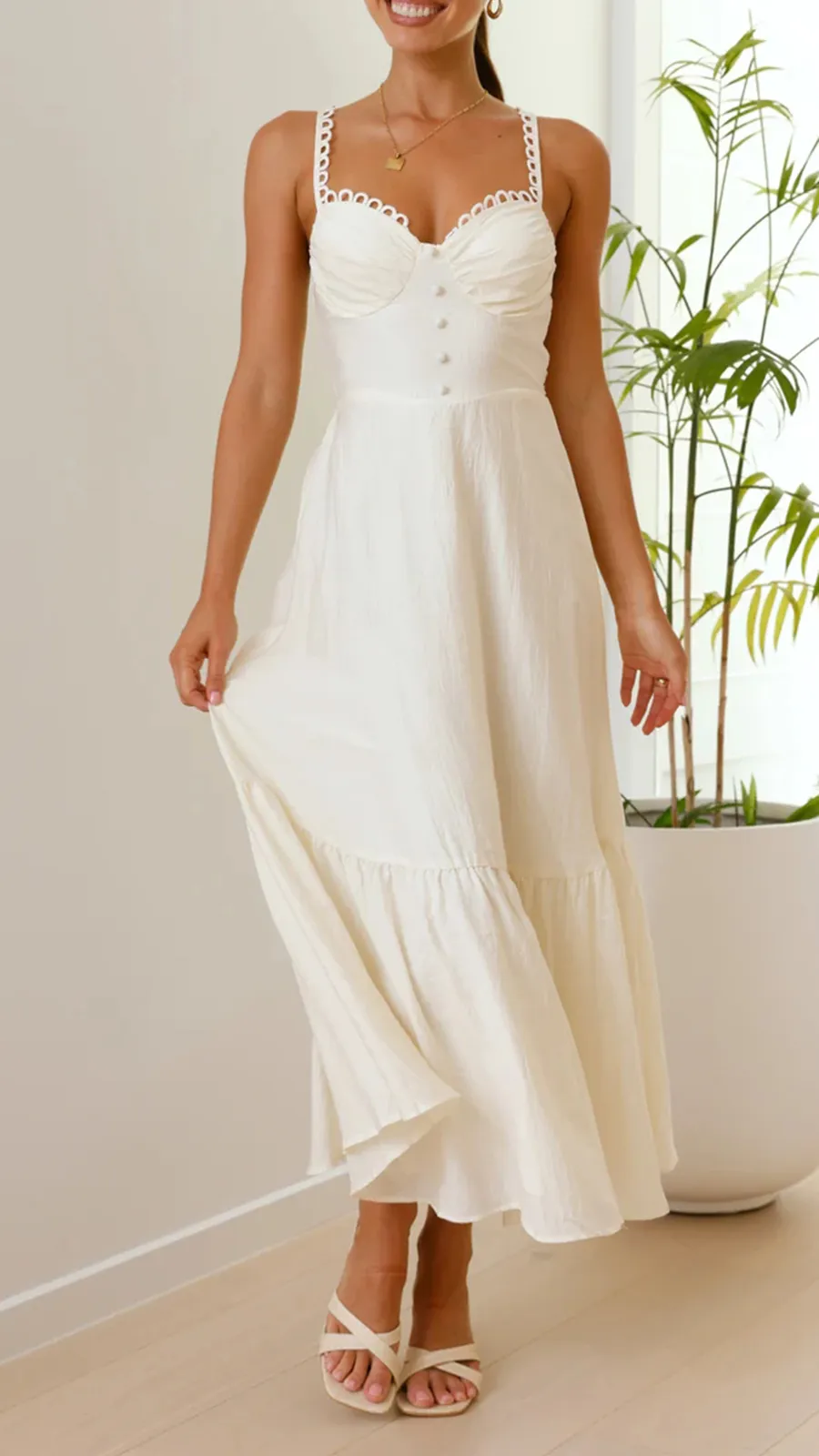 Front Button Detailing Dress