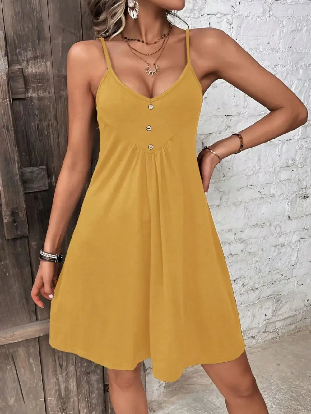Mini Button Front Dress