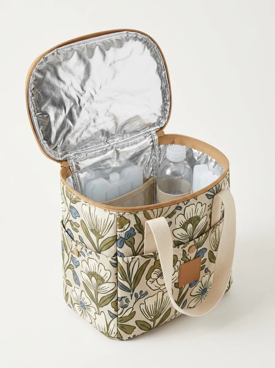 Botanical Floral Print Insulated Cooler Bag