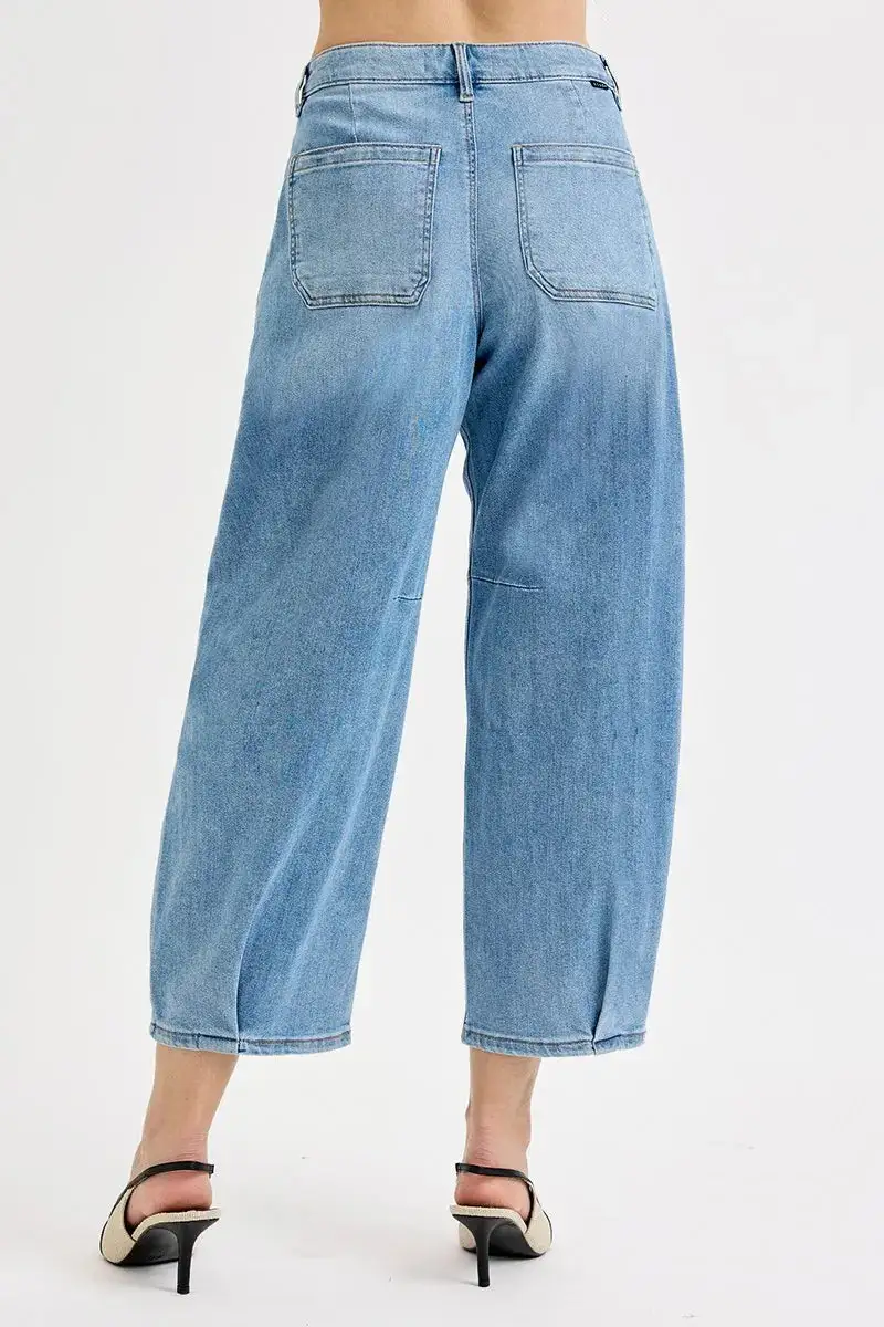 Modern Mid Rise Wide Leg Jeans