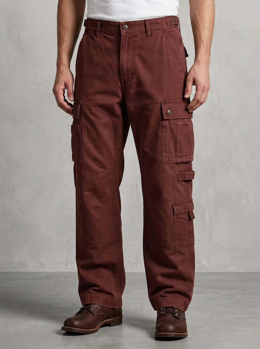 Men's Outdoor Tactical Olive Green Multi-Pocket Cargo Pants
