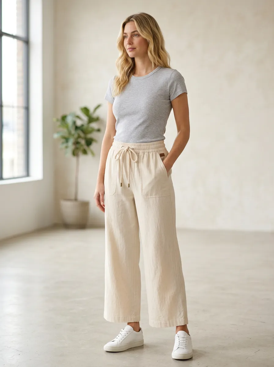 Women's Practical Casual Adjustable Drawstring Waist Pants