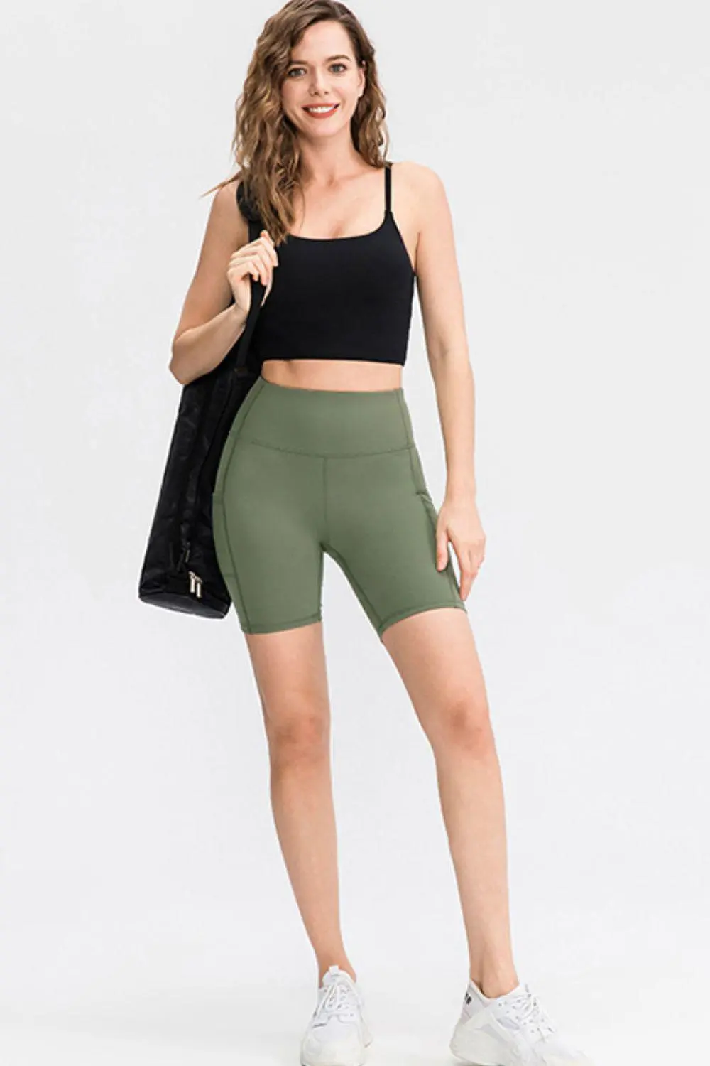 Wide Waistband Sports Pocket Detail Shorts