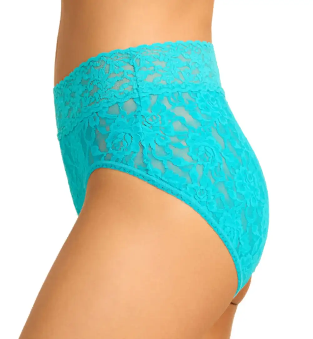 Casual High-Waist Stretch-Lace Cotton French Brief Panty