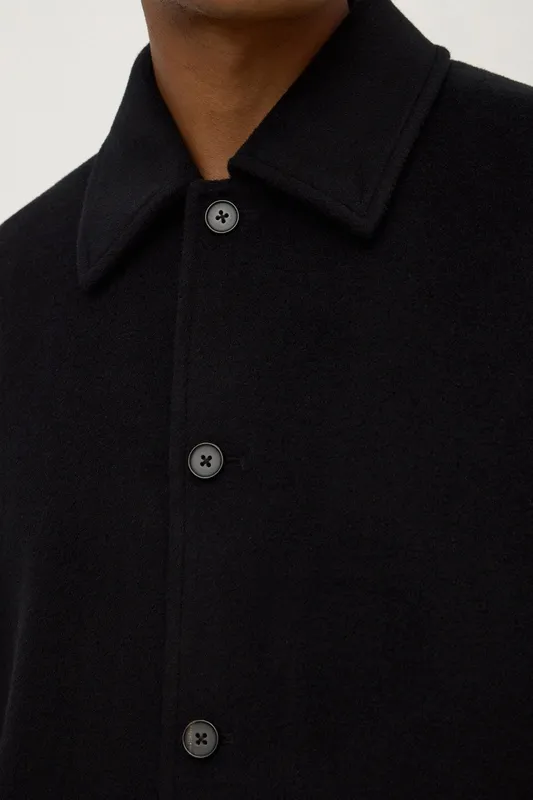 Black Wool Button Jacket