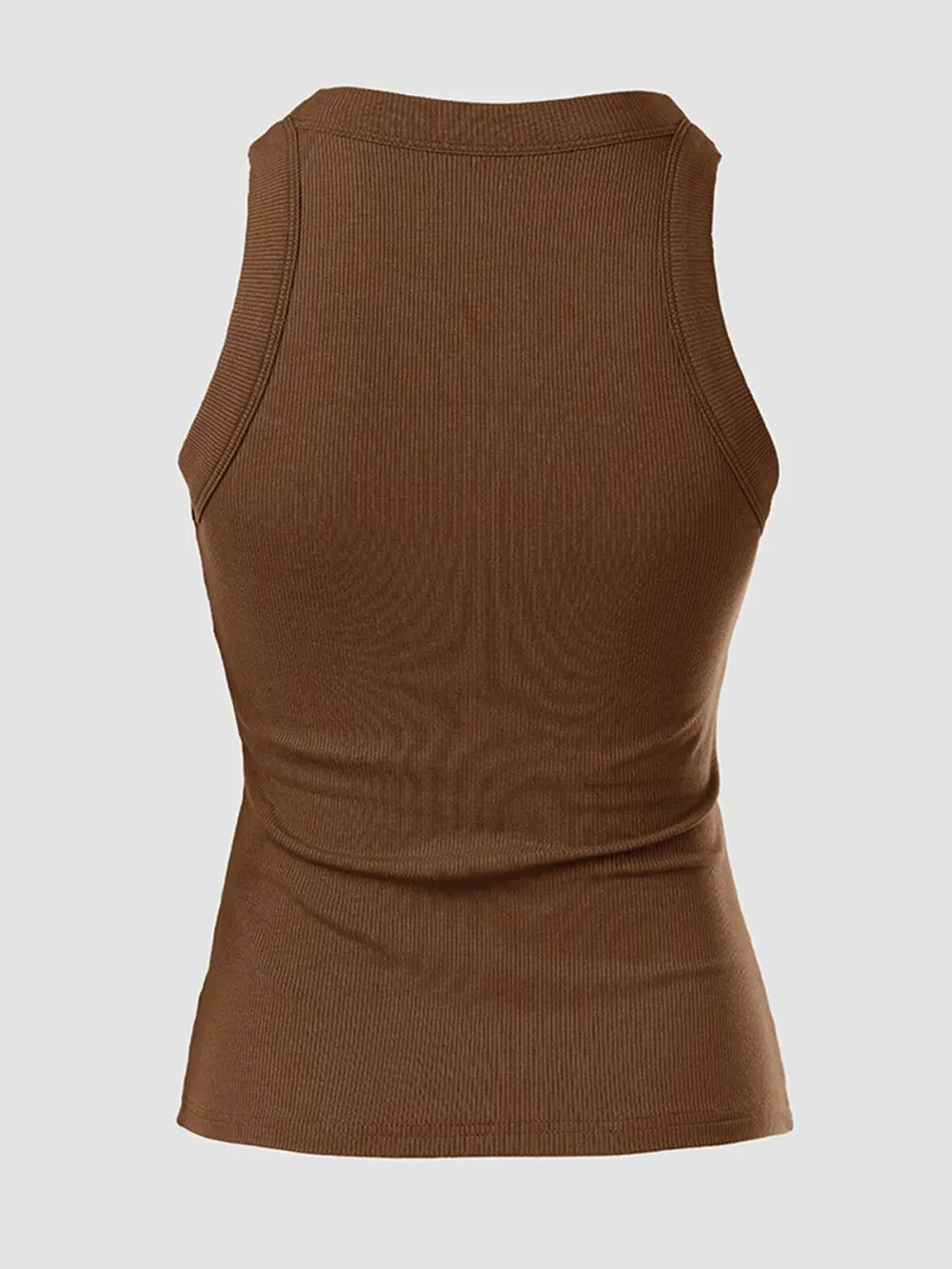 Women Everyday Basic Ribbed Built-in Bra Tank