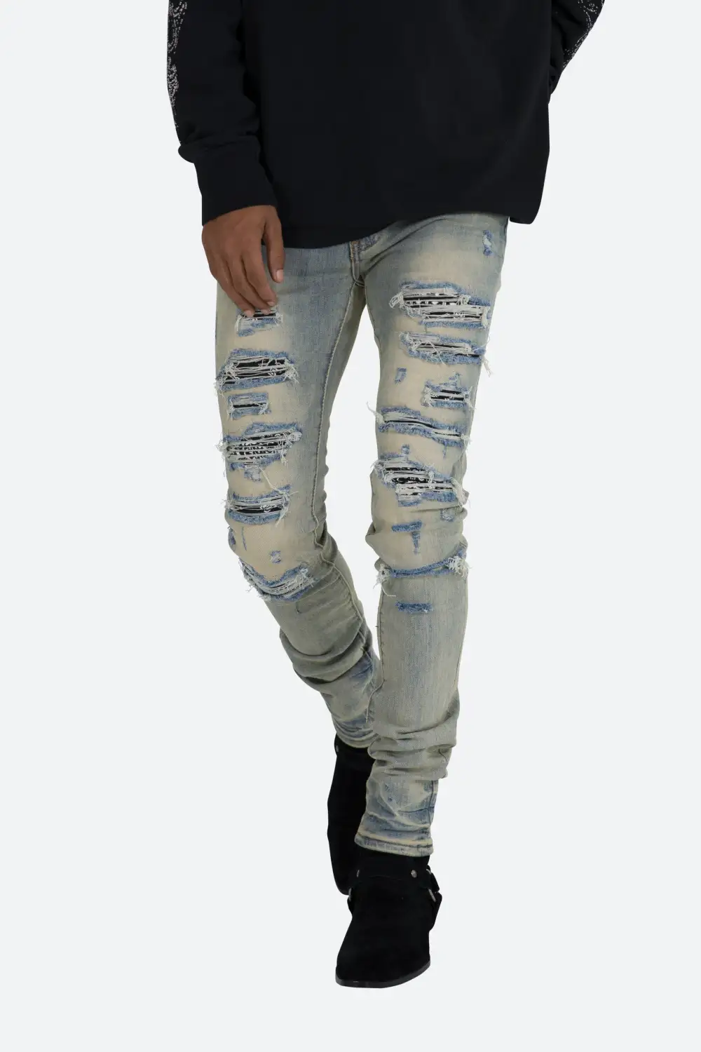 Relaxed Paisley Skinny Jeans