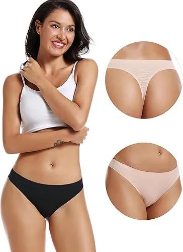 Women's Solid Color Drop Waist Thong, Soft Comfy Breathable Panty for Daily Wear, Women's Underwear for All Seasons