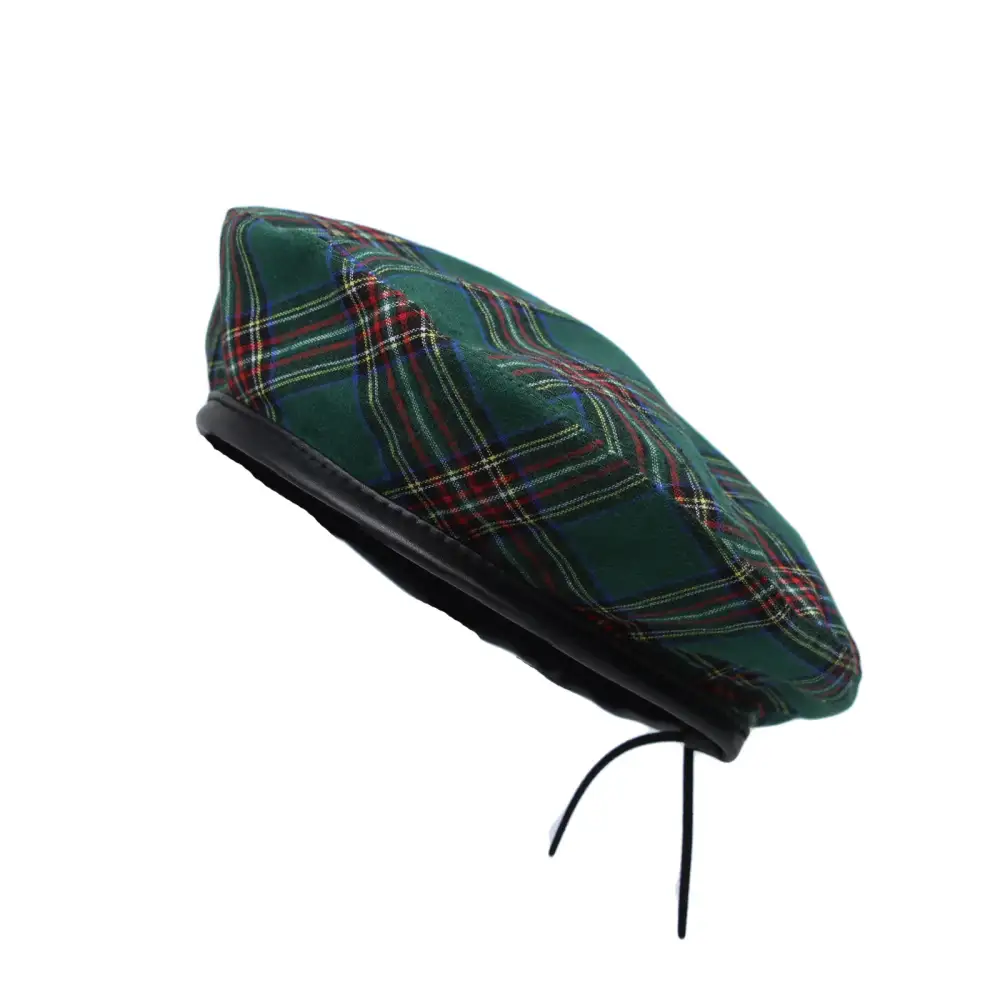 Cotton Plaid Beanie Hat