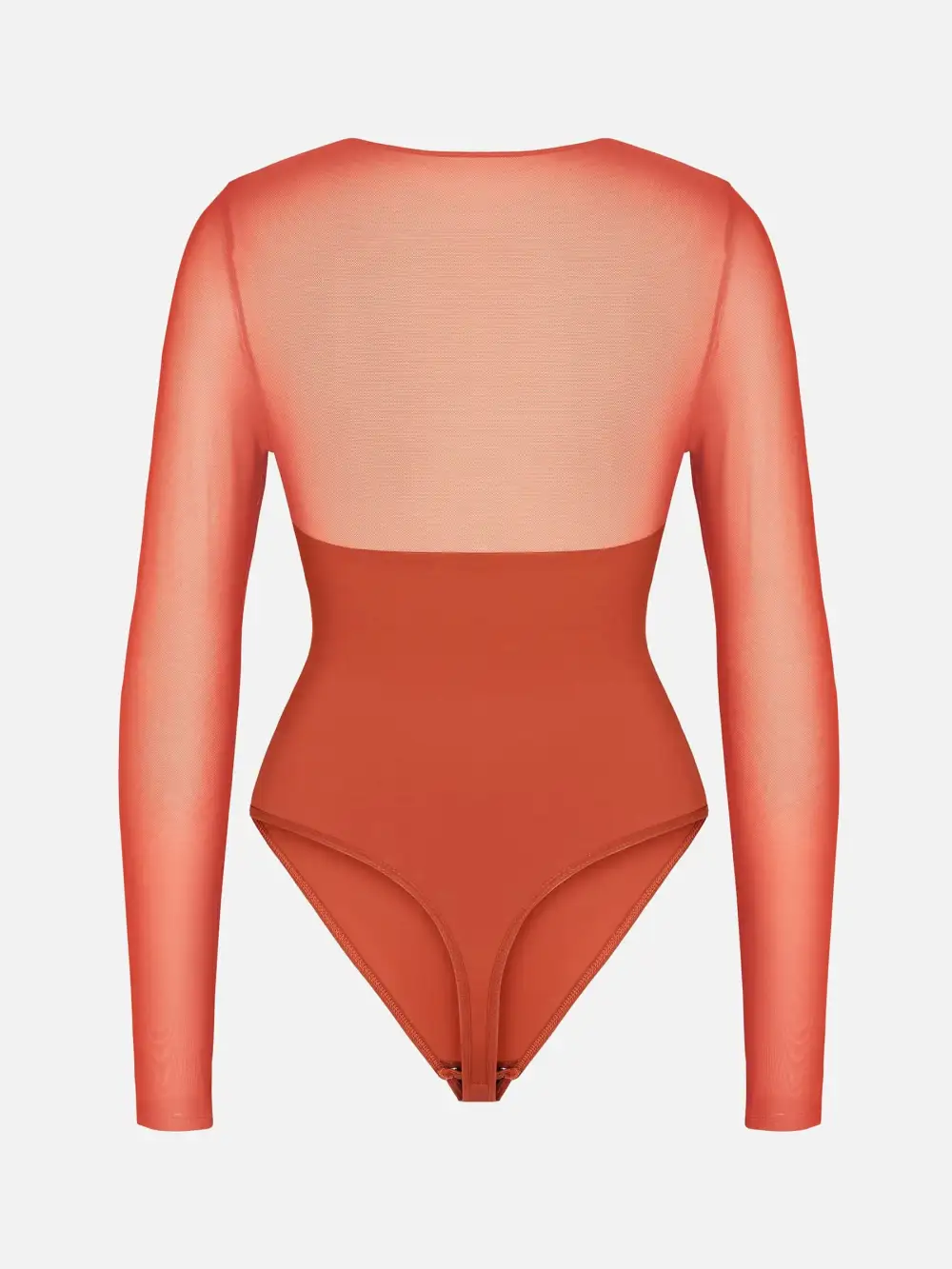Mesh Panel V Neck Shaping Bodysuit